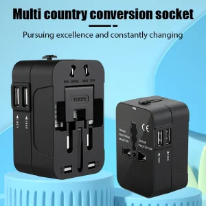 Adaptateur de voyage universel EU UK US AU, adaptateur de chargeur de courant alternatif, convertisseur de sortie, connecteur adaptateur de prise avec double Port USB Adaptateur de voyage universel EU UK US AU, adaptateur de chargeur de courant alternatif, convertisseur de sortie, connecteur adaptateur de prise avec double Port USB