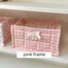 Panier rangement rectangulaire tissu matelassé vichy… – vue 3