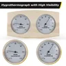 Thermomètre Hygromètre Sauna Bois Clair Mural Analogique… – vue 4