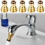 Convertisseur de Joint de robinet tout en cuivre, raccords de Conversion de robinet de tuyau extérieur domestique, accessoires de cuisine et de salle de bains 1/2 pièces