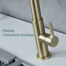 Robinet de cuisine robinet d'évier en or brossé mitigeur… – vue 5