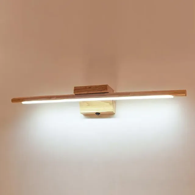 Applique murale miroir de salle de bain en bois massif