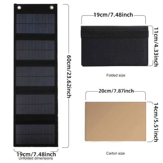 Panneau solaire avec USB – vue 3