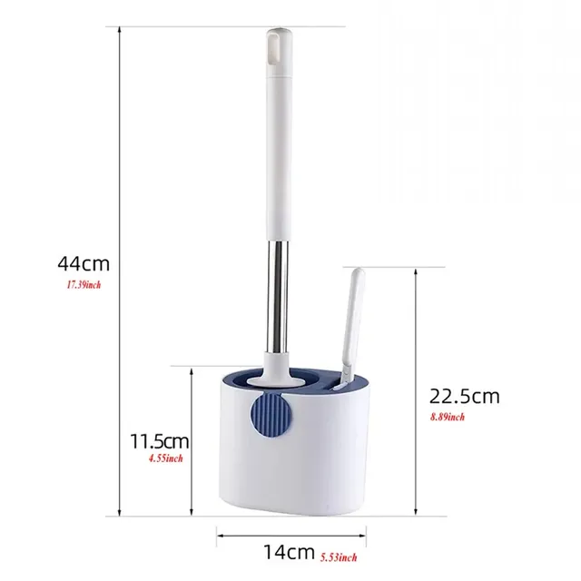 Brosse toilette silicone manche inox poignée blanche… – vue 6