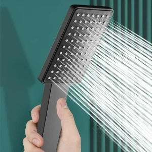 Pommeau de douche carré avec sortie d&rsquo;eau agrandie, ensemble de pommeau de douche super pressurisé, épais et incassable