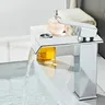 Cascade noire robinet chaud et froid lavabo comptoir… – vue 4