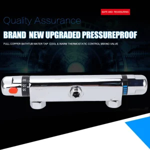 Mélangeur de douche thermostatique chromé moderne, barre de remplacement, sortie de Valve, accessoire de salle de bains à domicile, contrôle de la température, Valve de douche