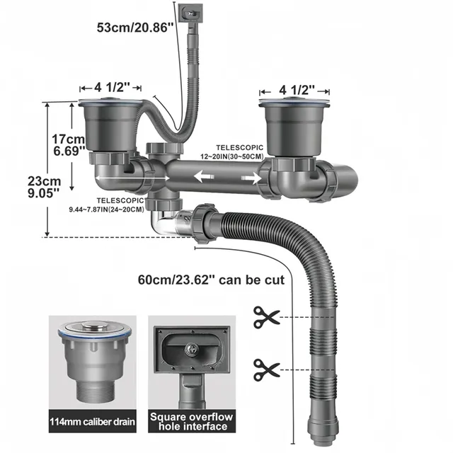 ABFS Kit de vidange d'évier Double – vue 6