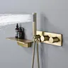 Système de douche de salle de bains en laiton noir simple – vue 6