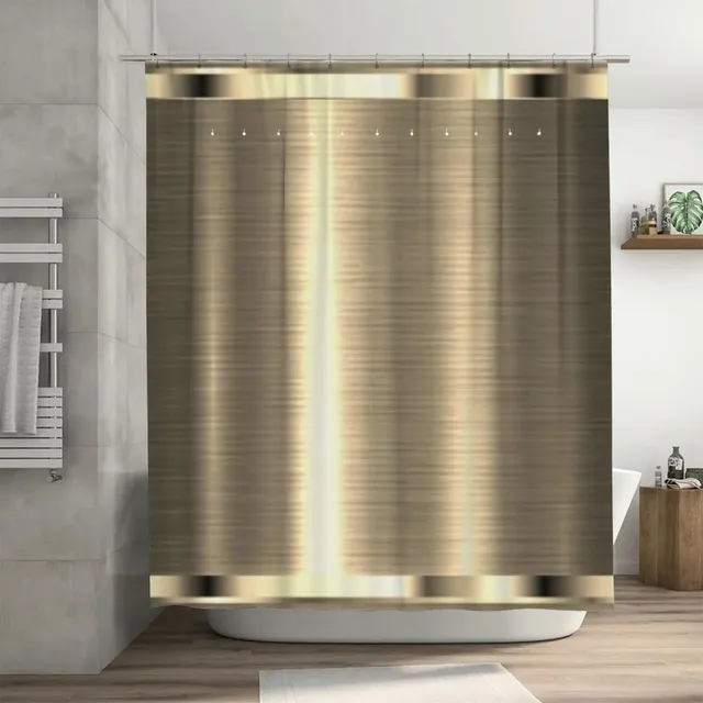 Rideau de douche doré de luxe : une touche d'élégance… – vue 3