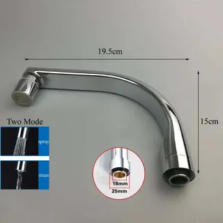 Bec mitigeur pivotant cuisine inox chromé courbé U longueur 19cm…