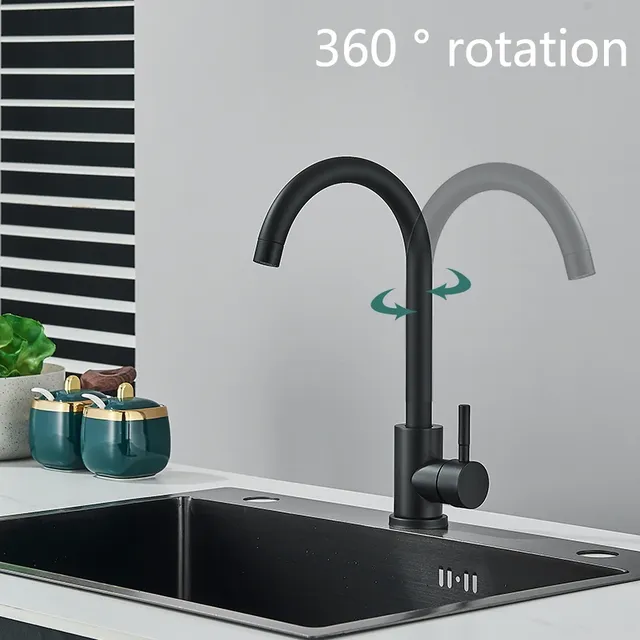 Robinet de cuisine mat en acier inoxydable – vue 2