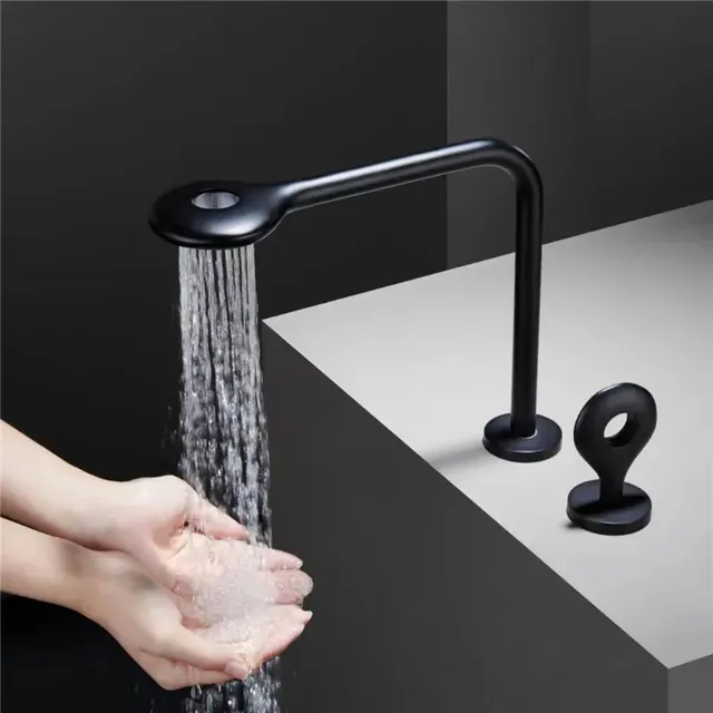 Robinet lavabo mitigeur cascade chaud froid trois trous… – vue 5