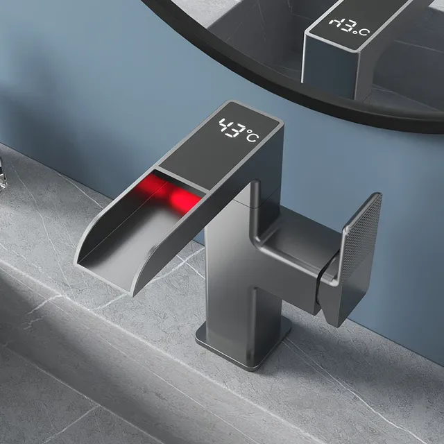 Robinet de lavabo cascade lumière LED température… – vue 6