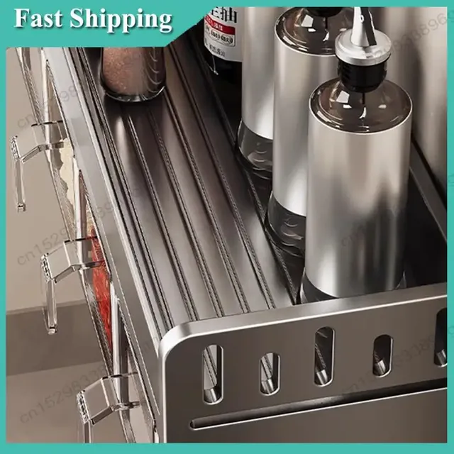 Étagère épices murale acier inoxydable rangement… – vue 6
