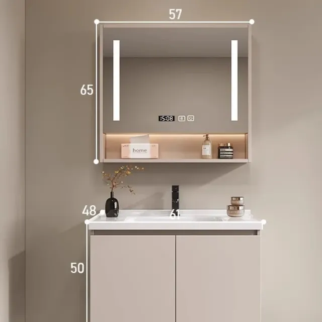 Évier moderne salle de bain armoire lumière LED miroir… – vue 5