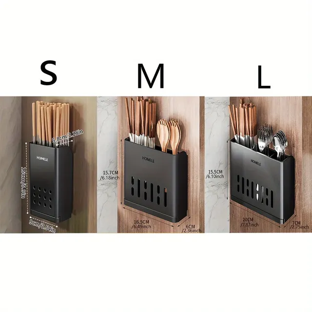 Organisateur couverts multifonctionnel mural compact… – vue 3