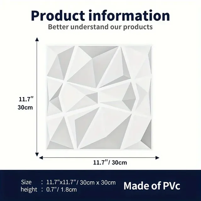 30x30 cm panneau mural 3D autocollants muraux 3D Relief… – vue 3