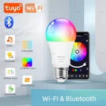 Tuya – ampoules LED intelligentes, 220V, 110V, 15W, 20W, Bluetooth/Wifi E27, Alexa, lampe LED RGB, application Smart Life, Google Assisatnt, commande vocale