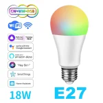 Ampoule LED intelligente WiFi E27 15W 18W RGB, lumière à intensité variable vocale, lampe Wifi, fonctionne avec Google Assistant/Home Alexa