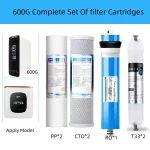 Élément filtrant de remplacement, cartouche filtrante à 4 étages, Membrane RO 600G, système d&rsquo;osmose inverse, filtres à eau pour la maison