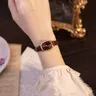 Montre femme quartz boîtier ovale plaqué or rose cadran… – vue 2