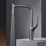 Robinet de filtre à eau extractible, grue en laiton pour mélangeur d&rsquo;évier noir monté sur le pont, robinet de cuisine à 3 voies