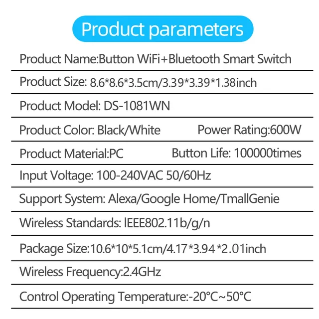 Interrupteur mural intelligent WiFi – vue 5