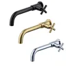 Robinet mural lavabo froid laiton brossé noir mat chrome… – vue 2