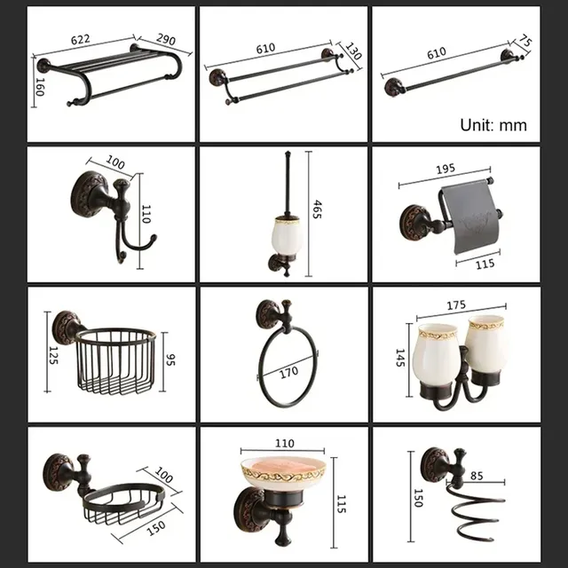Accessoires de salle de bains en Bronze noir – vue 3