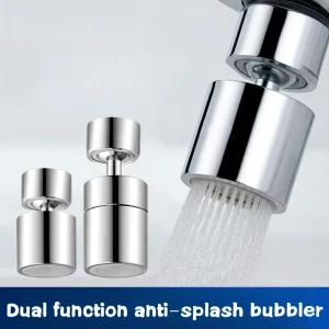 Barboteur anti-éclaboussures double fonction, aérateur de robinet de cuisine, diffuseur d’eau de robinet pivotant à 360 degrés, mélangeur de buse de filtre à eau de salle de bains Barboteur anti-éclaboussures double fonction, aérateur de robinet de cuisine, diffuseur d’eau de robinet pivotant à 360 degrés, mélangeur de buse de filtre à eau de salle de bains