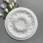 Panneau de lampe en Pu panneau rond plafonnier piscine lustre Base décorative sculptée Imitation plâtre