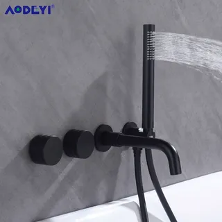 HOShower-Ensemble de Bec de Baignoire à Main en Laiton Massif
