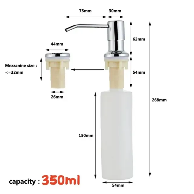 Distributeur de savon pour évier en acier inoxydable de… – vue 5
