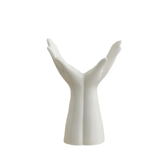 Vase en céramique bras de main Bouquet de paume… – vue 6