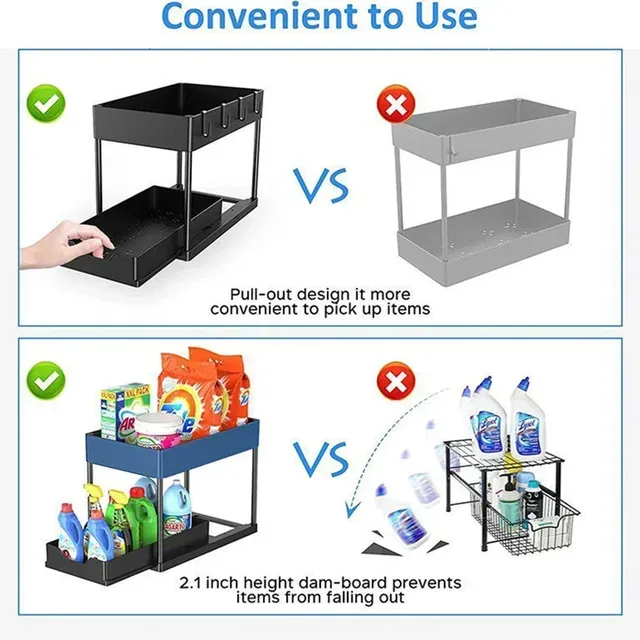 Organisateurs et rangement sous évier à 2 niveaux – vue 3