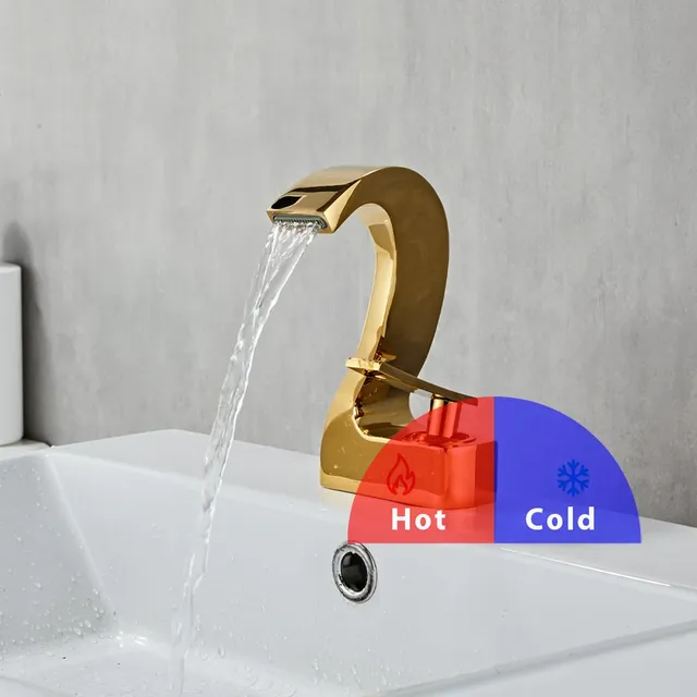 Robinet de lavabo cascade moderne mélangeur chaud et… – vue 4
