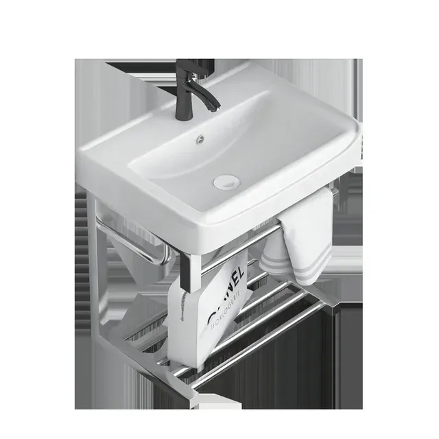 Lavabo mural Simple en porcelaine blanche – vue 5