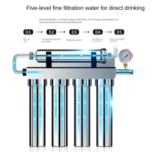 Purificateur d’eau du robinet en acier inoxydable, filtre ultra-filtrant, eau potable directe, cuisine domestique, niveau 5 Purificateur d’eau du robinet en acier inoxydable, filtre ultra-filtrant, eau potable directe, cuisine domestique, niveau 5