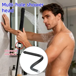 Accessoires de salle de bain pomme de douche à main noire Tube souple…