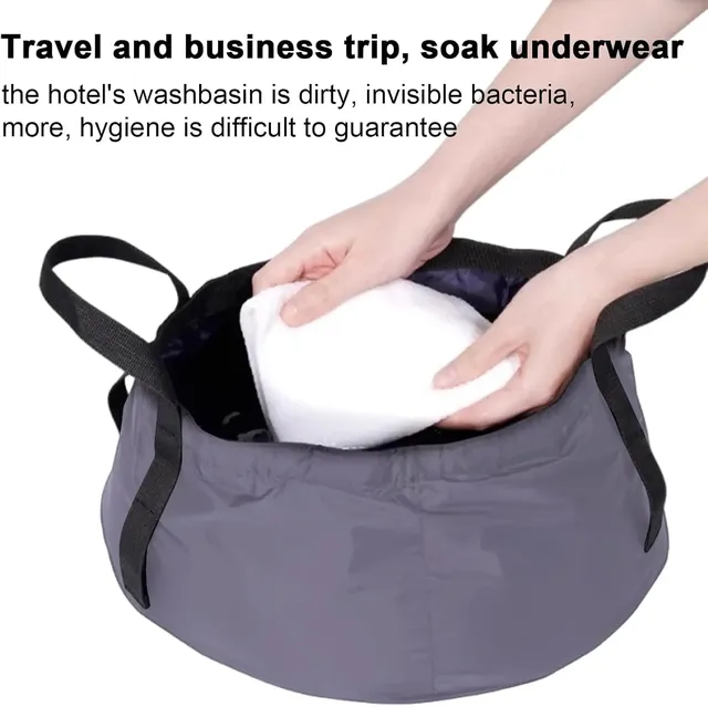 Seau pliable étanche huit litres léger compact portable… – vue 6
