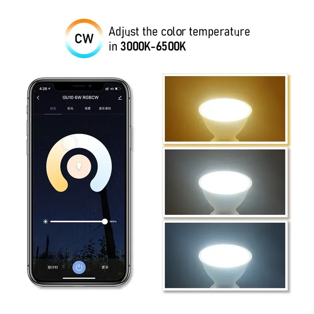 Ampoule LED Tuya Wifi GU10 avec changement de couleur… – vue 4