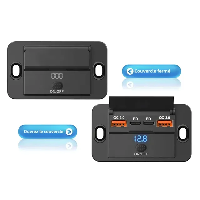 Adaptateur de prise de chargeur de voiture avec… – vue 4