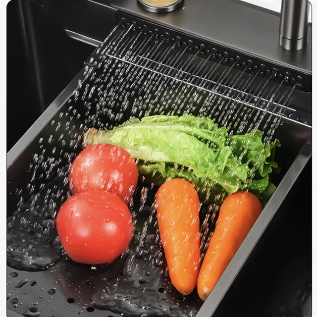 Évier cuisine acier inoxydable noir mat grand cuve… – vue 3