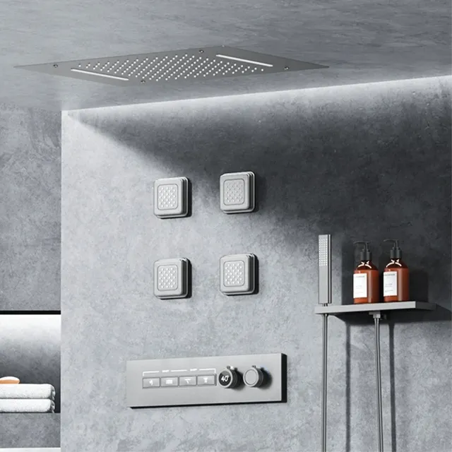 Système de douche en laiton gris avec odorde luxe – vue 3