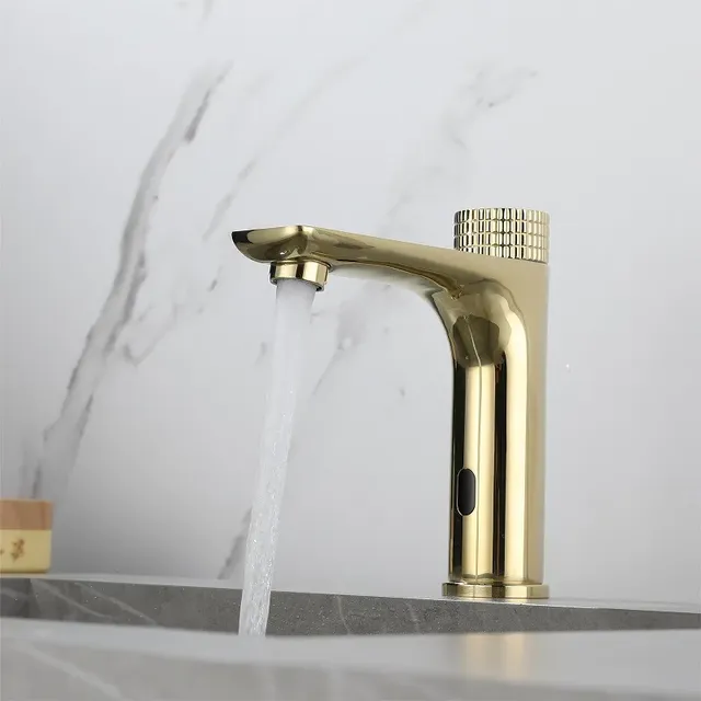 Mitigeur lavabo capteur infrarouge laiton doré monobloc… – vue 5