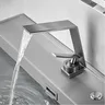 Robinet lavabo monocommande cascade noir mat acier… – vue 3