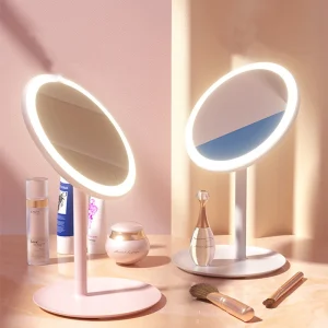 Miroir de maquillage avec lumière LED, USB, portable, vanité de bureau, réglable, lumière HD tricolore, livraison directe, outil de voyage et de maison