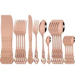 Or Rose Ensemble de Couverts En Acier Inoxydable Vaisselle 6/24Pcs Dîner Couteau Fourchette Cuillères Couverts Cuisine Dîner Complet Ensemble de Vaisselle