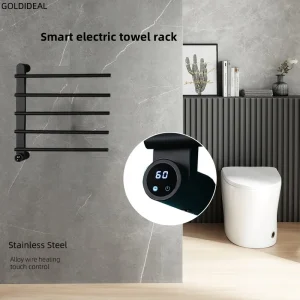 Chauffe-serviettes électrique en acier inoxydable 304, 110V, 220V, minuterie à commande tactile Chauffe-serviettes électrique en acier inoxydable 304, 110V, 220V, minuterie à commande tactile